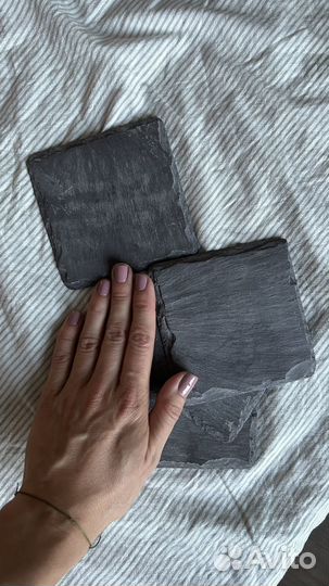 Подставки под бокалы и кружки. Натуральный сланец