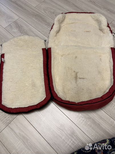 Меховой конверт в коляску из овчины