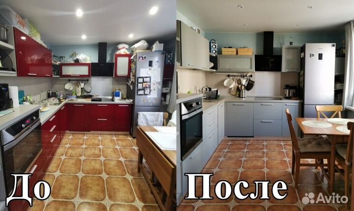 Замена кухонных фасадов, ремонт корпусной мебели