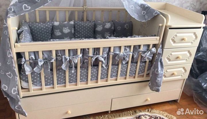 Детская кроватка 3 в 1 трансформер