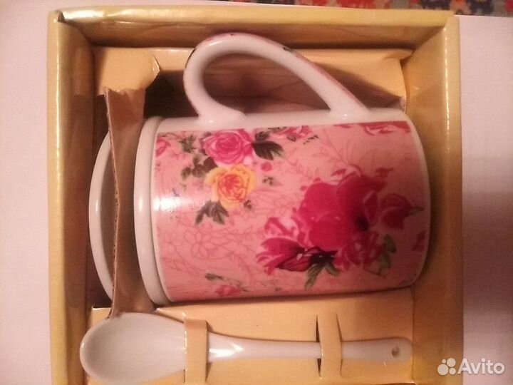 Чашка для заваривания чая с фарфоровым ситом крышк