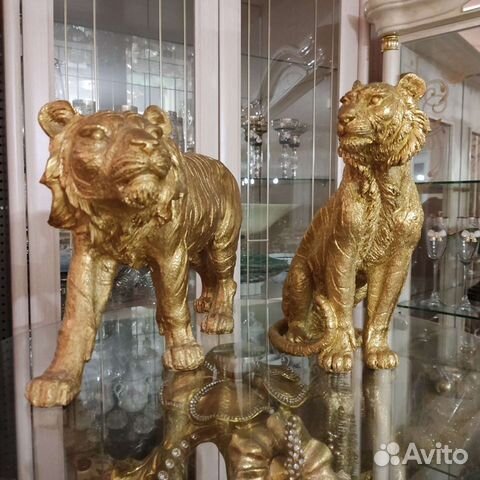 Статуэтки тигра и тигрицы интерьерные