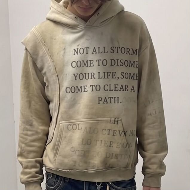 Худи washed beige archive opium streetwear