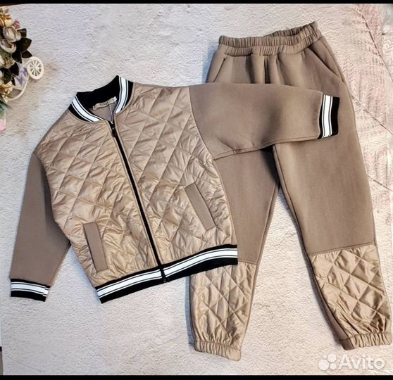Трендовый костюм с начесом для мальчиков и девочек