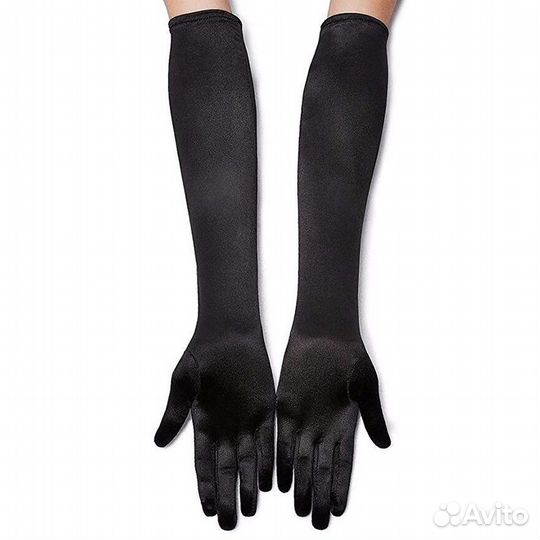 Длинные атласные перчатки