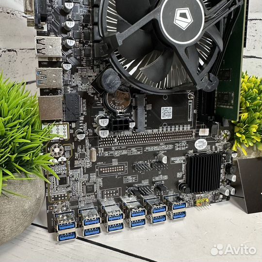 Комплект материнская плата B250C + Celeron + 4gb