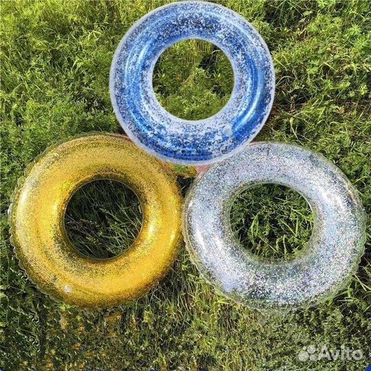 Надувной круг с блёстками для плавания