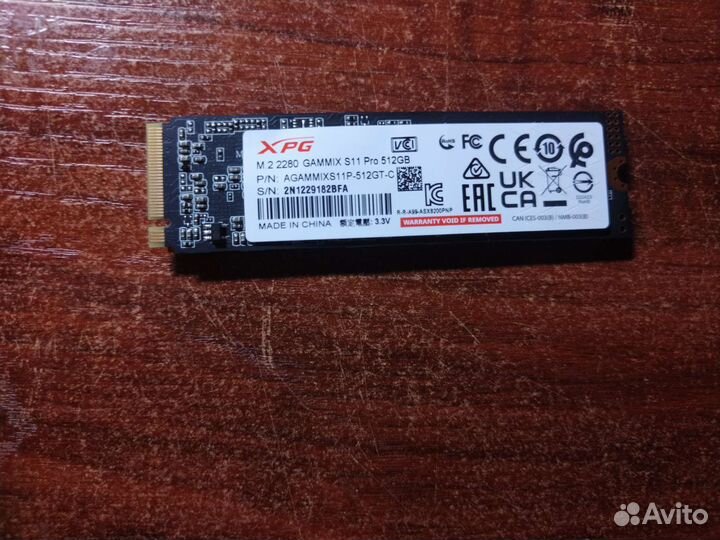 SSD M2 XPG Gammix S11 Pro на 512 Гб