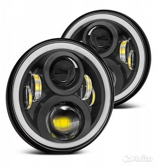 Фары светодиодные Нива УАЗ камаз 7 дюйм 90W гелик