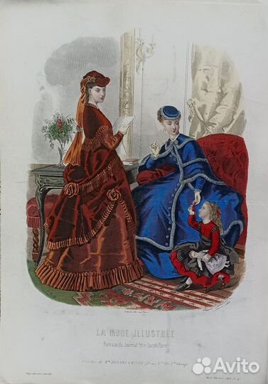 Антикварные иллюстрации Французская мода 1860