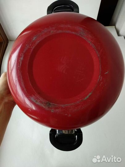 Кастрюля алюминиевая с покрытием бордовая 4,5л