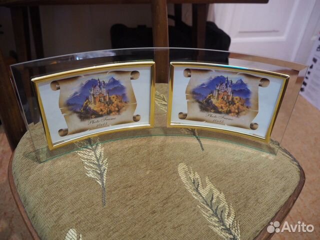 Стеклянная фоторамка на 2 фото