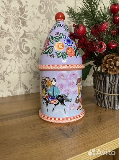 Поделка Шкатулка сувенир с городецкой росписью