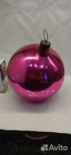 Ёлочная игрушка большой шар, 18см толстое стекло С