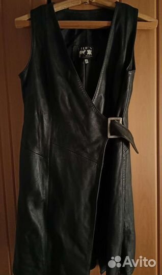 Кожаный плащ женский