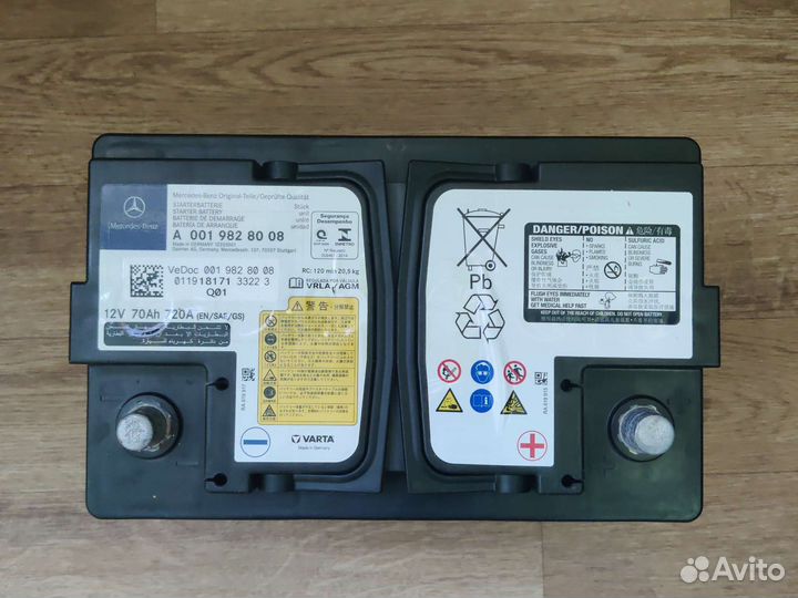 Аккумулятор Mercedes А 0019828008