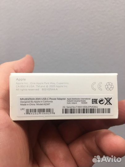 Быстрая Зарядка Адаптер USB-C 20w 20 iPhone 11 12