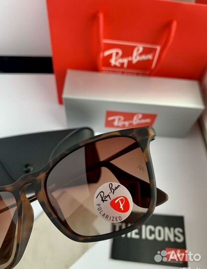 Очки ray ban Chris Polaroid коричневые