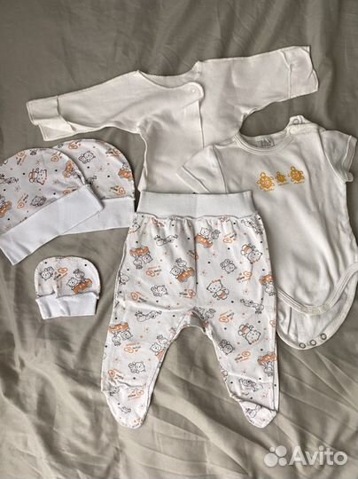 Слипы боди костюмы шапочки царапки носочки