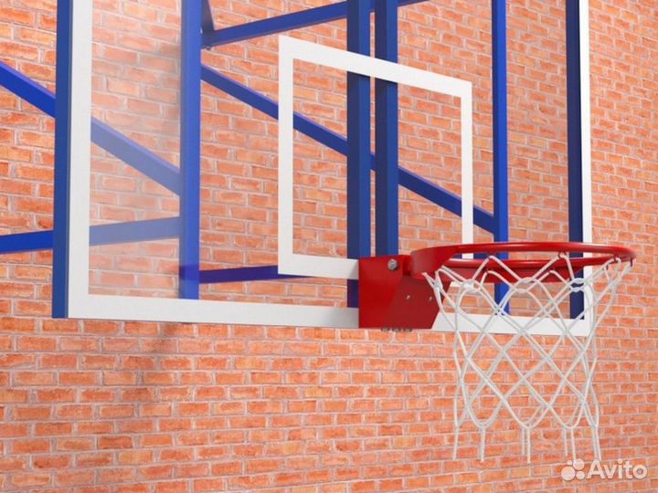 Ферма с выносом 1,2 м с игровым щитом из оргстекла 15 мм и массовым кольцом Pioner A13308