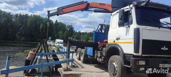 Аренда и услуги манипулятора, стрела 8 т, 10 м, борт 10 т, 6.5 м