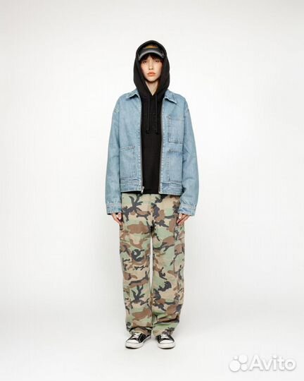 Куртка Stussy Zip Work Denim Washed Blue