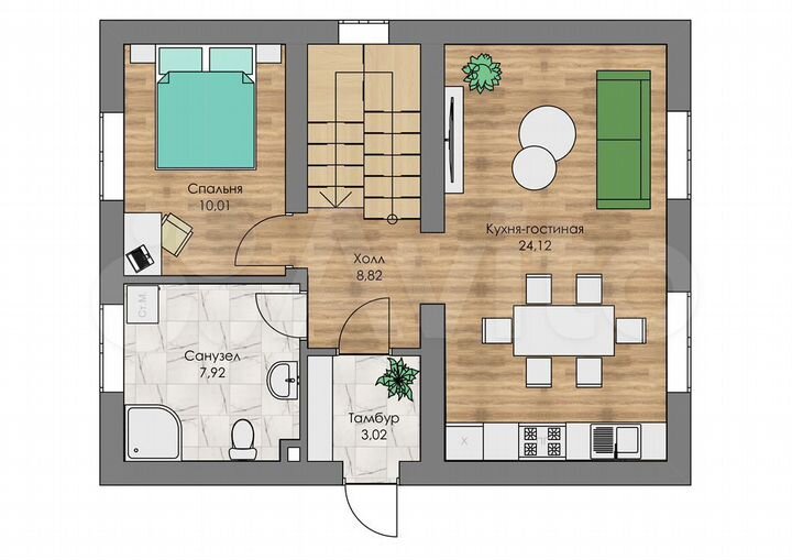 Коттедж 115 м² на участке 6 сот.