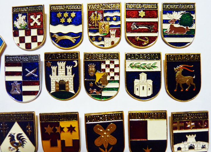 Набор значков гербы Хорватии
