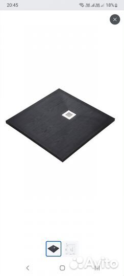 Душевой поддон 90х90 чёрный камень