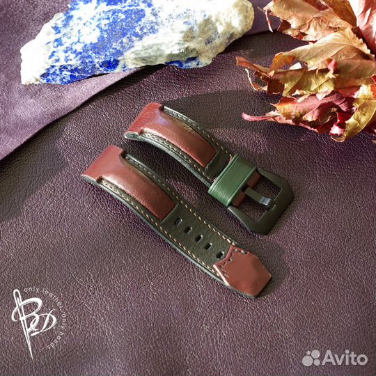 Эксклюзивный кожаный ремешок для часов. Handmade