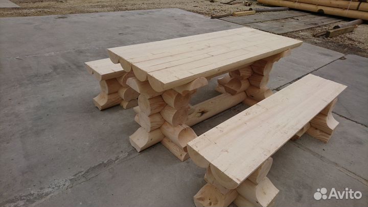 Сруб Садовой мебели из бревна для Бани