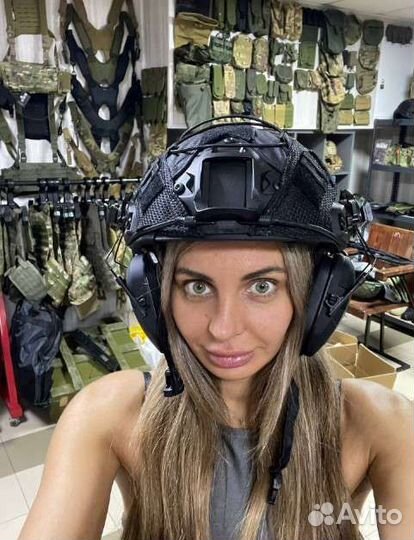Шлем тактический бр2 + активными наушниками