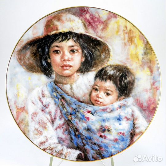 Тарелка Сестринская любовь Фарфор деколь 1984