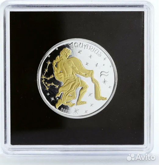 Серебряная монета Водолей