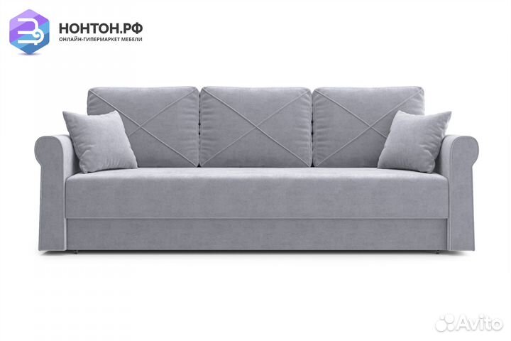 Диван еврокнижка Лира 3-х местный серый