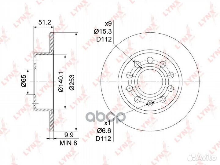 Диск тормозной зад прав / лев audi A3 1.2-2.0 0