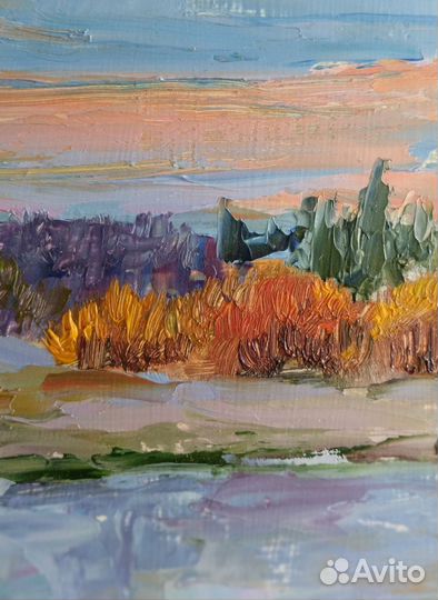 Картины маслом, пейзажи с рекой, авторские работы