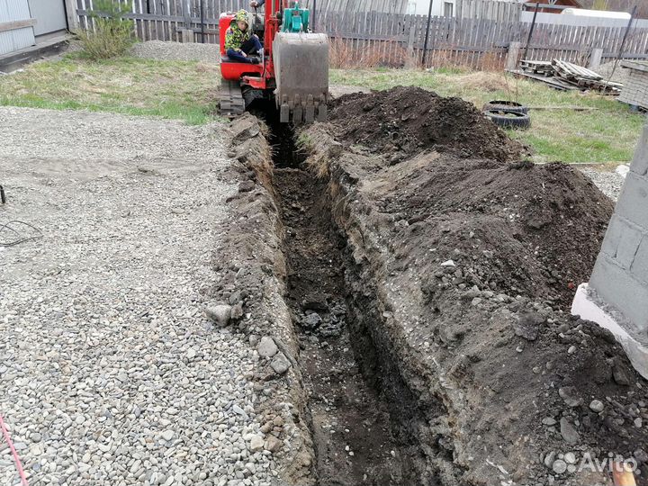 Услуги миниэкскаватора, ямобура