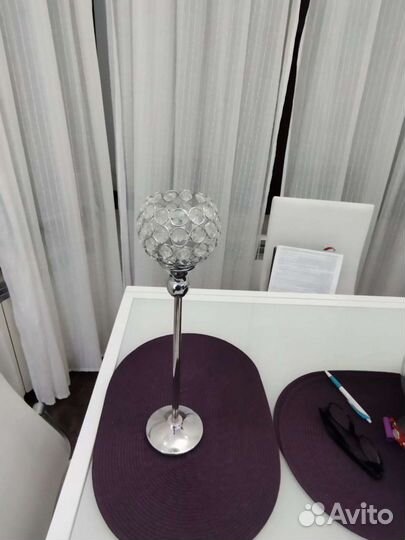 Подсвечник хрусталь с металом