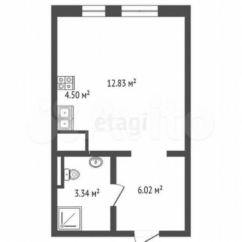 Квартира-студия, 26,7 м², 3/17 эт.