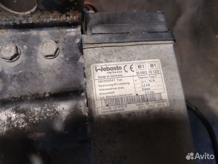 Webasto термо топ с 12 в 5 кв diesel