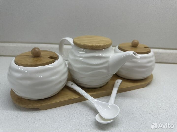 Набор чайник заварочный и сахарницы с крышкой