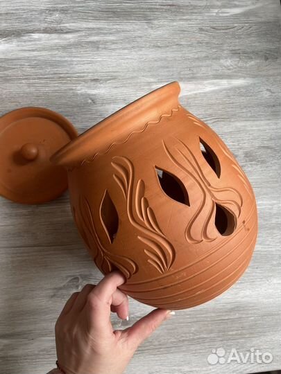 Банка емкость для лука / чеснока керамика