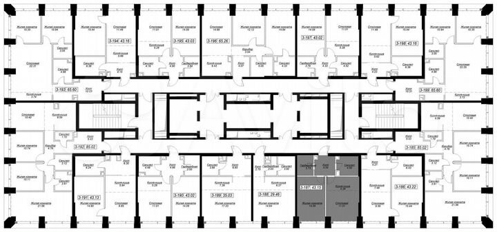 1-к. квартира, 43,8 м², 16/55 эт.