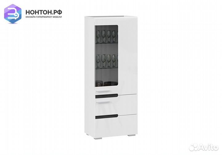 Шкаф для посуды Фьюжн белый глянец / белый