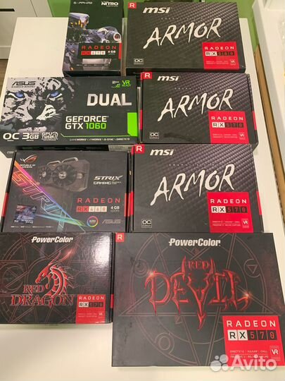 Видеокарты AMD RX 460, RX 470, RX 570, RX 580, nvi