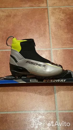 Комплект детские лыжи, ботинки fischer и палки