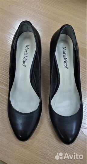 Новые черные кожаные туфли, комфортный лаковый каб