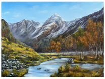 Картина Осень в горах, холст, масло, 60х80