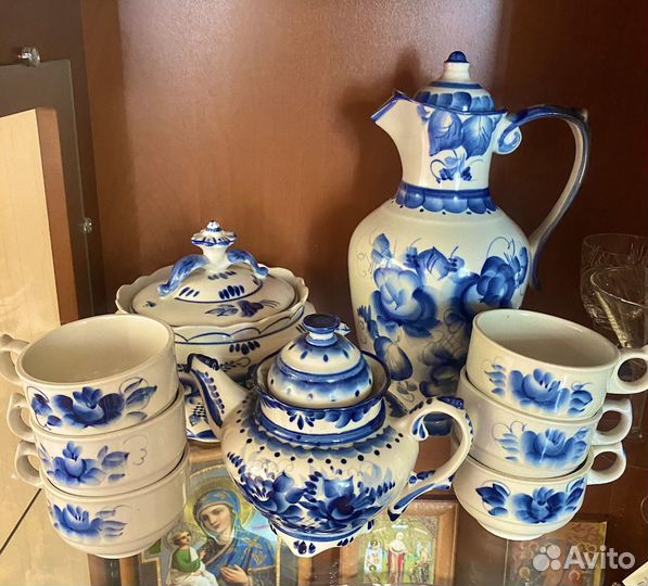 Набор посуды Гжель